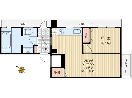 ルミエール小石川(1LDK/7階)の間取り写真