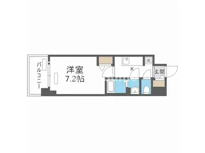 プレサンス大国町ラヴエニール(1K/6階)の間取り写真