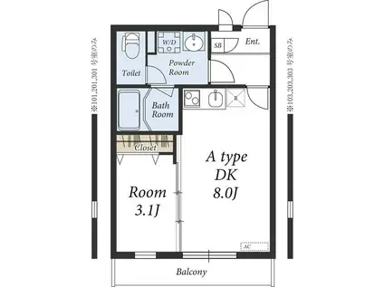 リブリ・シェルドニー(1DK/3階)の間取り写真