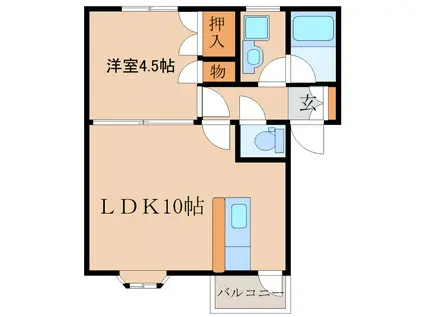 スカイロードマンション(1LDK/2階)の間取り写真