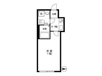 ハピテラス東四ツ木(1K/2階)の間取り写真