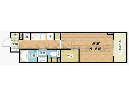 コンフォリア北堀江一丁目(1K/3階)の間取り写真