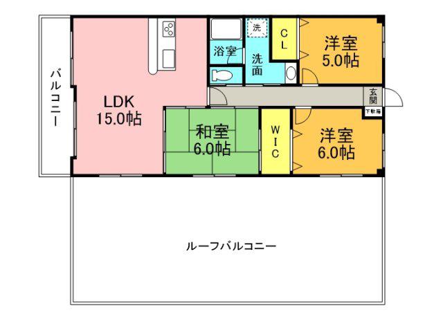 KハイツII(3LDK/7階)の間取り写真