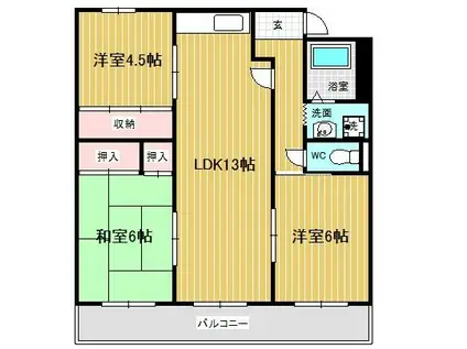 コーポ青山I(3LDK/2階)の間取り写真