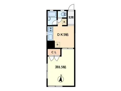 大野ハイツ(1DK/1階)の間取り写真