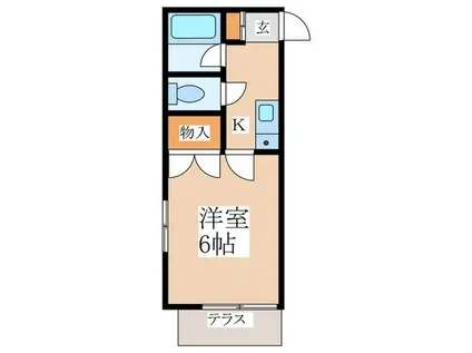 クレセントハイツサウス PARTII(1K/1階)の間取り写真