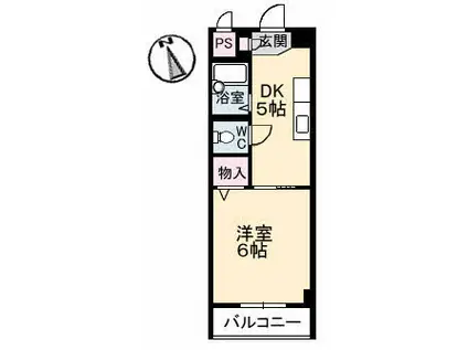 それいゆ(1DK/3階)の間取り写真