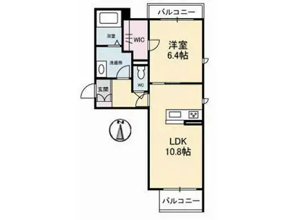 クレアーレ(1LDK/3階)の間取り写真