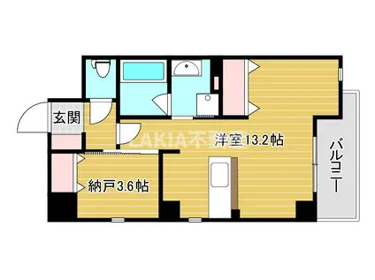 レクシア九条DUO(1LDK/3階)の間取り写真