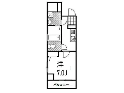 グッドウィル藤棚(1K/2階)の間取り写真