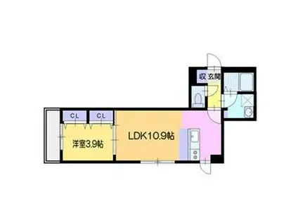 ヴェルデオーロ住吉(1LDK/3階)の間取り写真