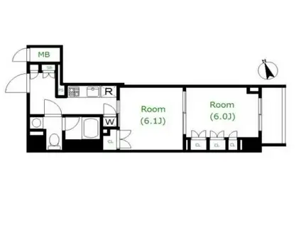 FEETH水天宮前(2K/4階)の間取り写真