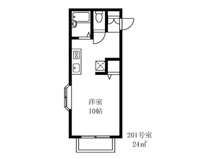 セゾンタニガワ(ワンルーム/2階)の間取り写真