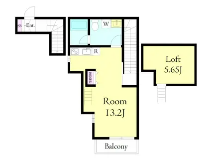 リベルタハウス(ワンルーム/2階)の間取り写真