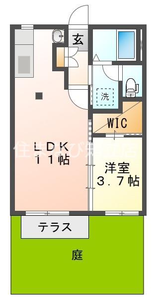 コーポエポリアE(1LDK/1階)の間取り写真