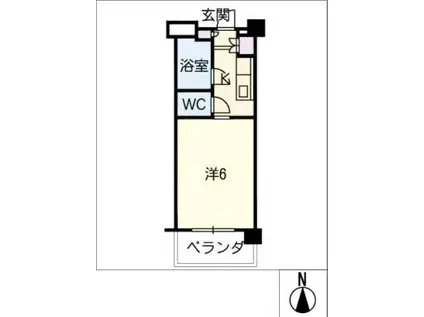 マリンハイツ(1K/1階)の間取り写真
