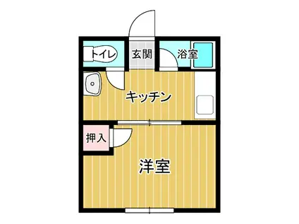 アリエッタ平井中央B(1K/1階)の間取り写真