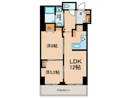 シティコート目黒2棟(2LDK/4階)の間取り写真