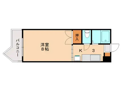 ロッジ松香台(1K/4階)の間取り写真