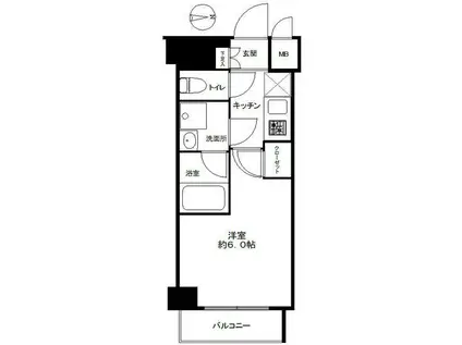 ブライズ大森東DUE(1K/8階)の間取り写真