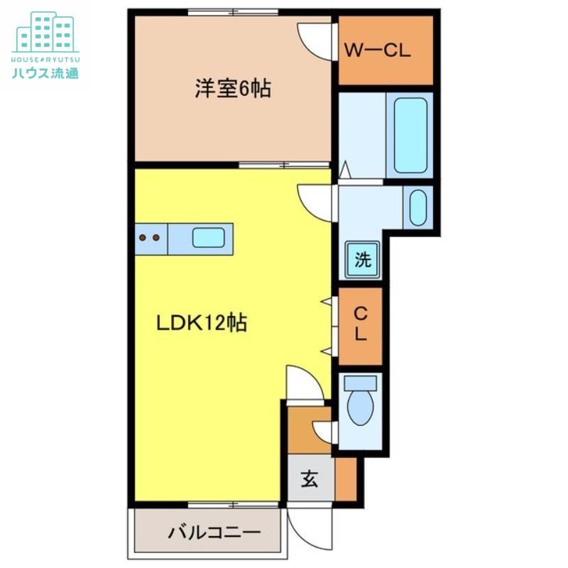 エミネントかわち(1LDK/1階)の間取り写真