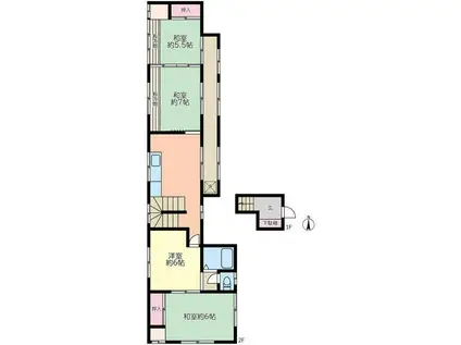 ＪＲ常磐線 北千住駅 徒歩15分 2階建 築56年(4DK/2階)の間取り写真