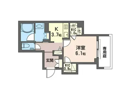 WA・RAU(1K/1階)の間取り写真