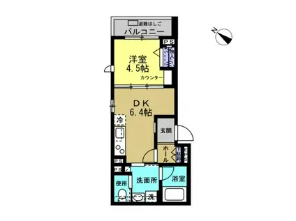 PUFF(1DK/2階)の間取り写真