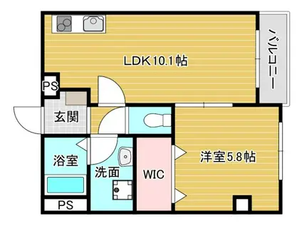 PLAZA(1LDK/4階)の間取り写真