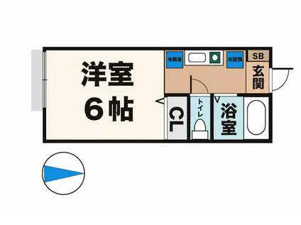 キャンパス本多聞(ワンルーム/1階)の間取り写真