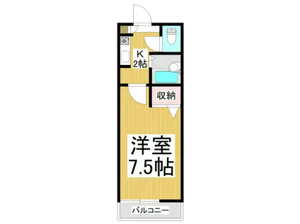 アプリコットミワ(1K/2階)の間取り写真
