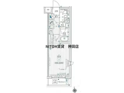 リライア西台(1K/4階)の間取り写真