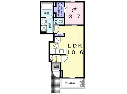 グラジオラス II(1LDK/1階)の間取り写真