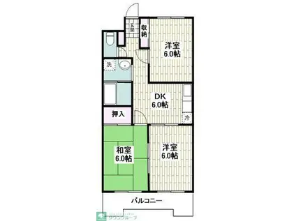 エクセルかしわ台(3DK/5階)の間取り写真