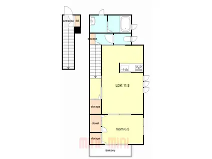 シャーメゾン フォレスト(1LDK/1階)の間取り写真
