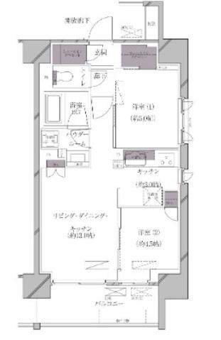 A-STANDARD芝浦(2LDK/5階)の間取り写真
