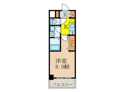 ネクステージ南金田(1K/7階)の間取り写真