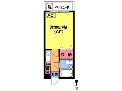 メゾンコアフール(1K/1階)の間取り写真