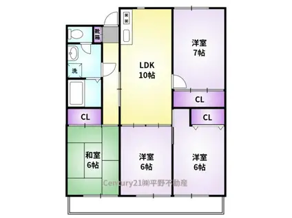 池松コーポII(3LDK/2階)の間取り写真