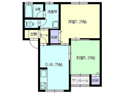 ステージヴィラ(2DK/1階)の間取り写真