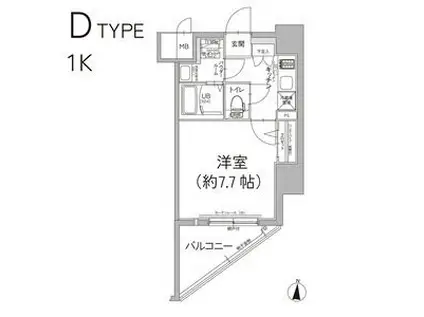エスリード泉プレステージ(1K/10階)の間取り写真
