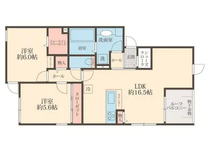 LULU西尾久(2LDK/2階)の間取り写真