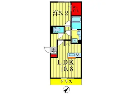 KLAUSE N(1LDK/3階)の間取り写真