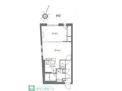 ザハウス中野坂上II(1LDK/4階)の間取り写真
