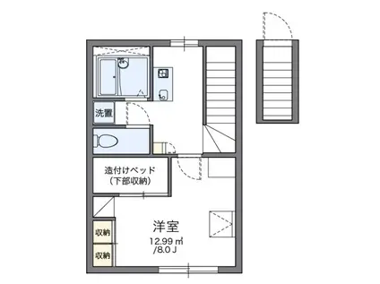 リリオン(1K/2階)の間取り写真