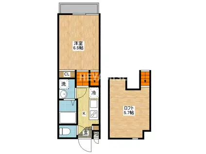 ヴィオラ西郷(1SK/1階)の間取り写真