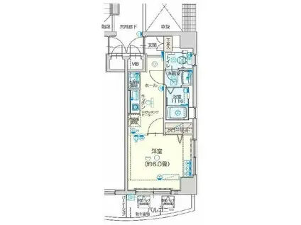 ヴェルト川崎ウエスト(1K/9階)の間取り写真