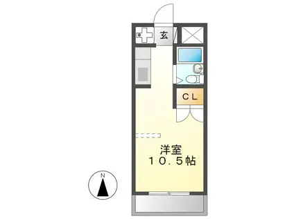 パークヒルズアトリエ(ワンルーム/2階)の間取り写真