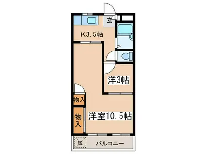 宮徳ハイツ(2K/2階)の間取り写真