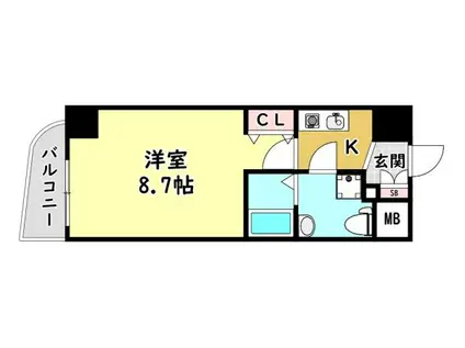 オリエントレジデンス門真(1K/8階)の間取り写真